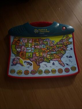 VTech Explore & Learn USA Map - Blue and Red Interactive Learning Toy